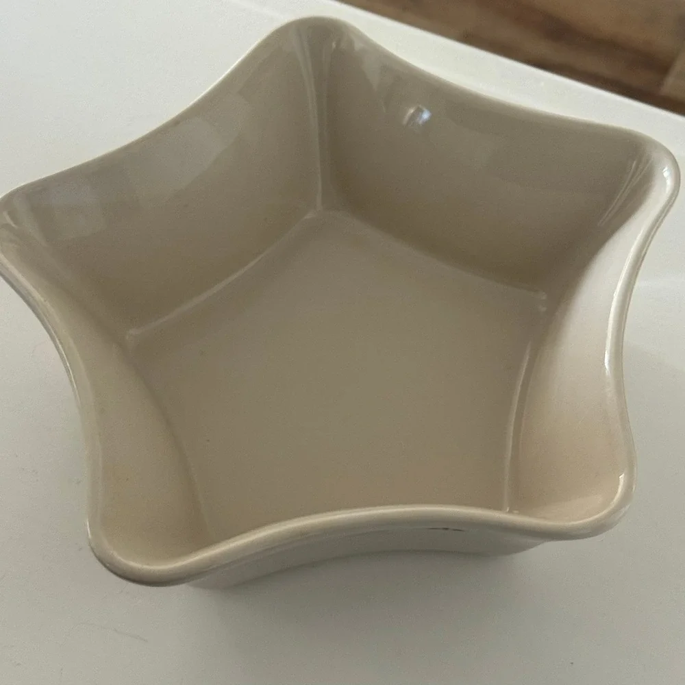 Longaberger Pottery‎ Star Shaped Bowl Woven Traditions Burgundy Oven Dishwasher